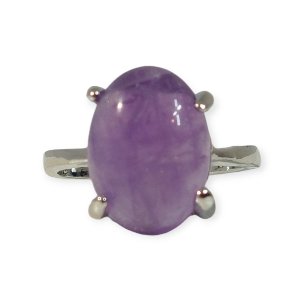 2 For $20 Sale Fashion Jewelry Ring Size 6.5 Crystal Purple Gemstone Silver